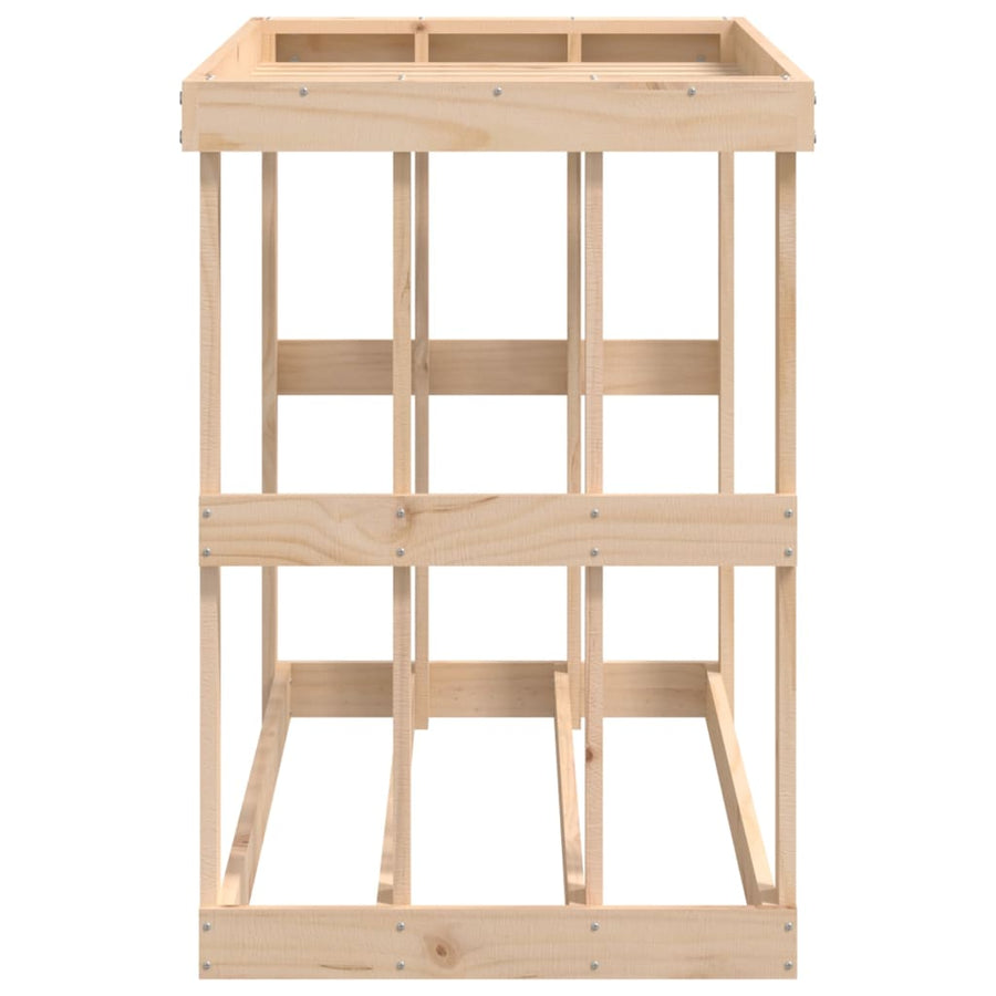 Houtblokhouder Massief Grenenhout 108 x 52 x 74 cm Naturel