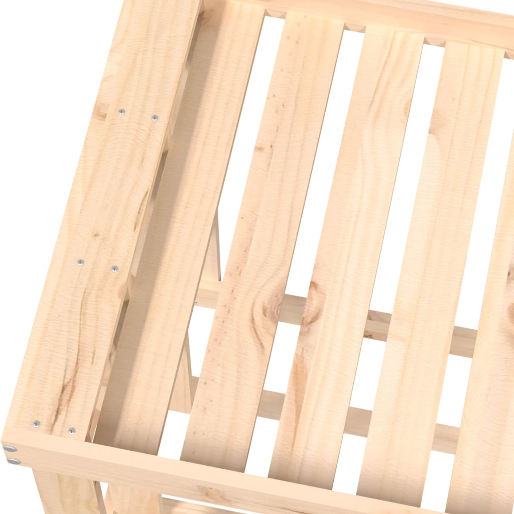 Houtblokhouder Massief Grenenhout 108 x 52 x 74 cm Naturel
