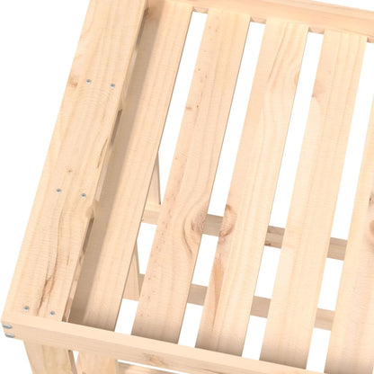 Houtblokhouder Massief Grenenhout 108 x 52 x 74 cm Naturel