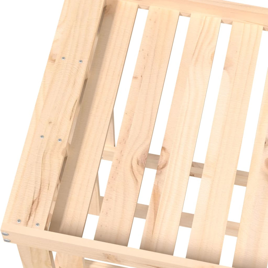 Houtblokhouder Massief Grenenhout 108 x 52 x 74 cm Naturel