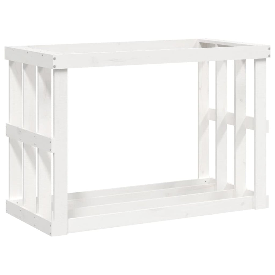 Houtblokhouder Massief Grenenhout 108 x 52 x 74 cm Wit