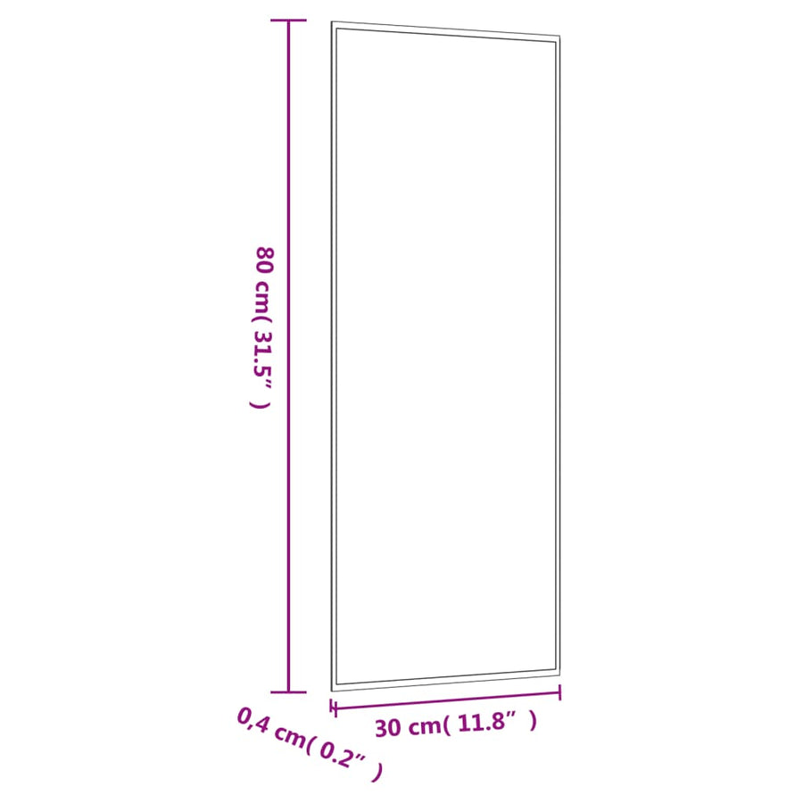 Wandspiegel Rechthoekig Glas 1 30 x 80 cm zonder LED