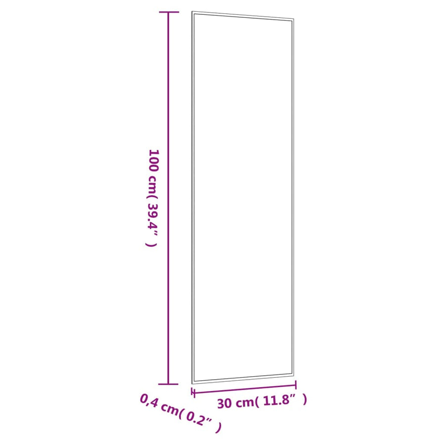 Wandspiegel Rechthoekig Glas 1 30 x 100 cm zonder LED