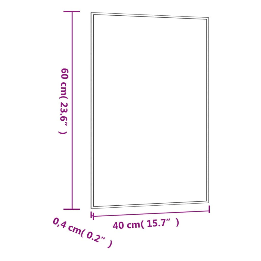 Wandspiegel Rechthoekig Glas 1 40 x 60 cm zonder LED