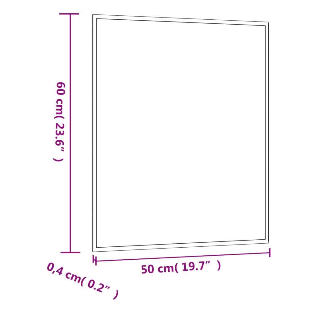 Wandspiegel Rechthoekig Glas 1 50 x 60 cm zonder LED