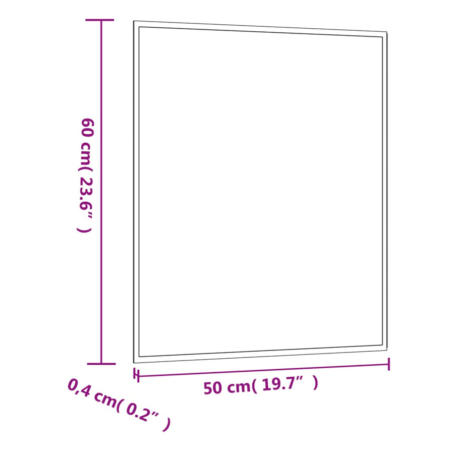 Wandspiegel Rechthoekig Glas 1 50 x 60 cm zonder LED