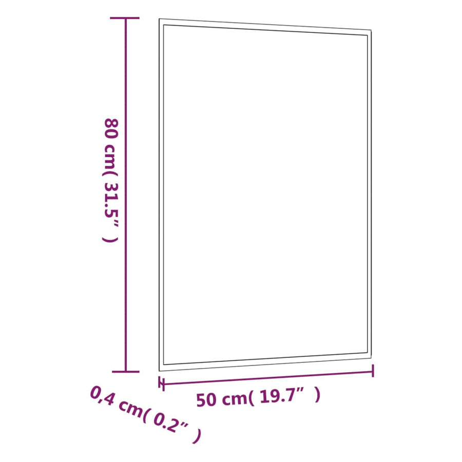Wandspiegel Rechthoekig Glas 1 50 x 80 cm zonder LED