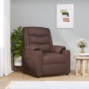 Fauteuil elektrisch verstelbaar kunstleer bruin 78x95x100 cm