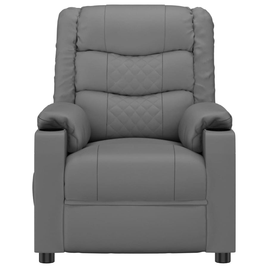 Fauteuil verstelbaar elektrisch kunstleer grijs