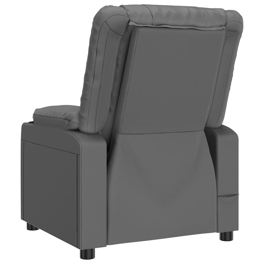 Fauteuil verstelbaar elektrisch kunstleer grijs