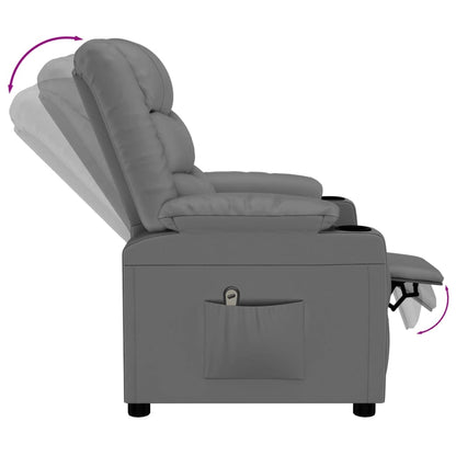Fauteuil verstelbaar elektrisch kunstleer grijs