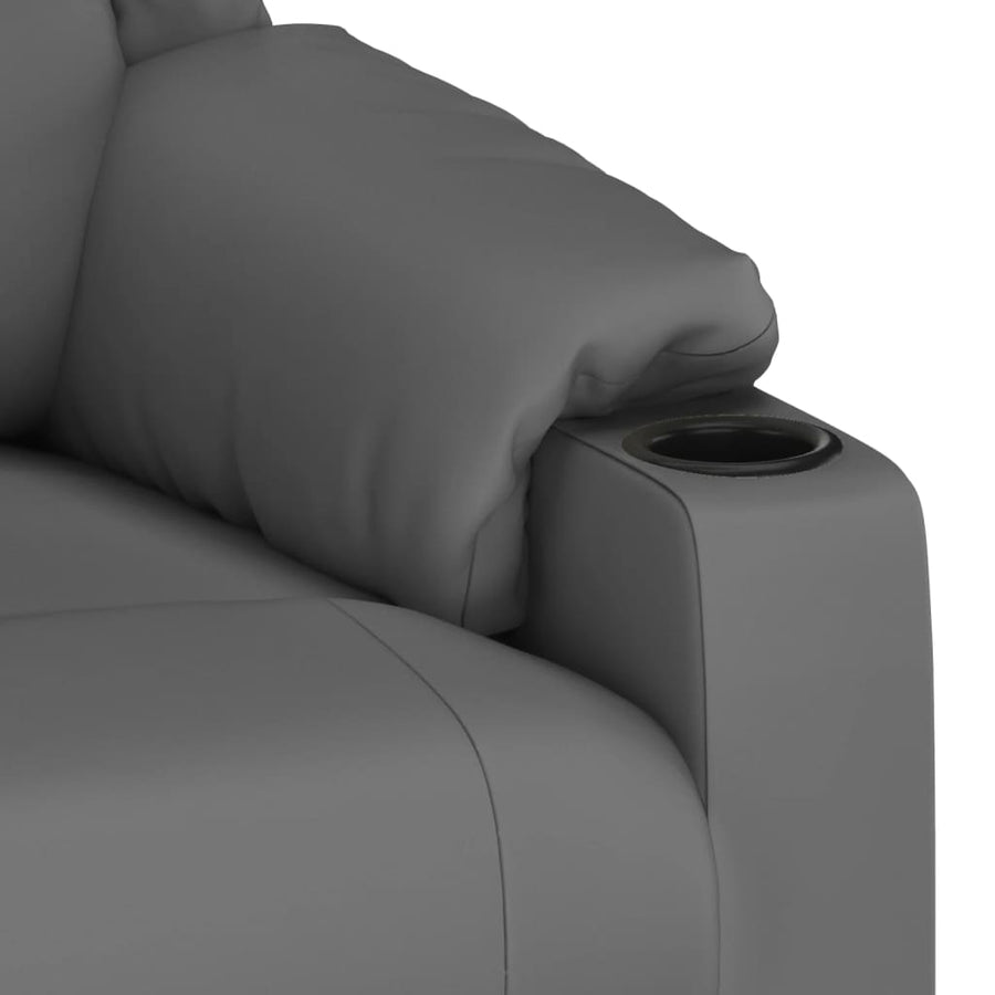 Fauteuil verstelbaar elektrisch kunstleer grijs