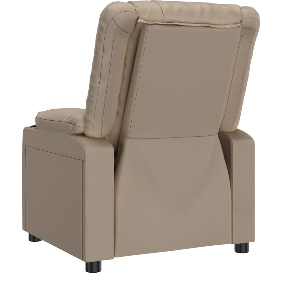 Fauteuil verstelbaar elektrisch kunstleer cappuccinokleurig