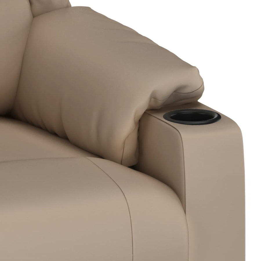 Fauteuil verstelbaar elektrisch kunstleer cappuccinokleurig