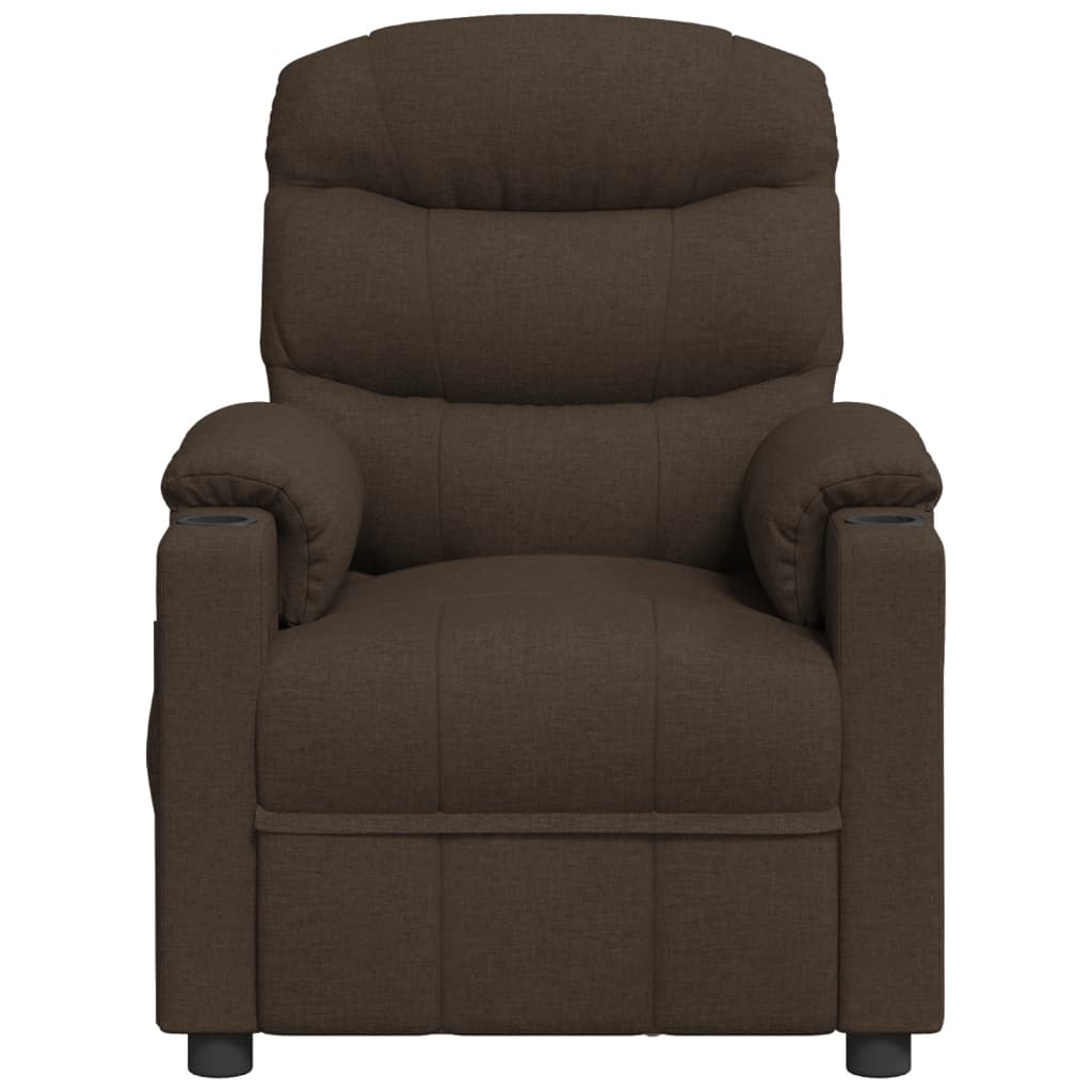 Fauteuil verstelbaar elektrisch stof donkerbruin