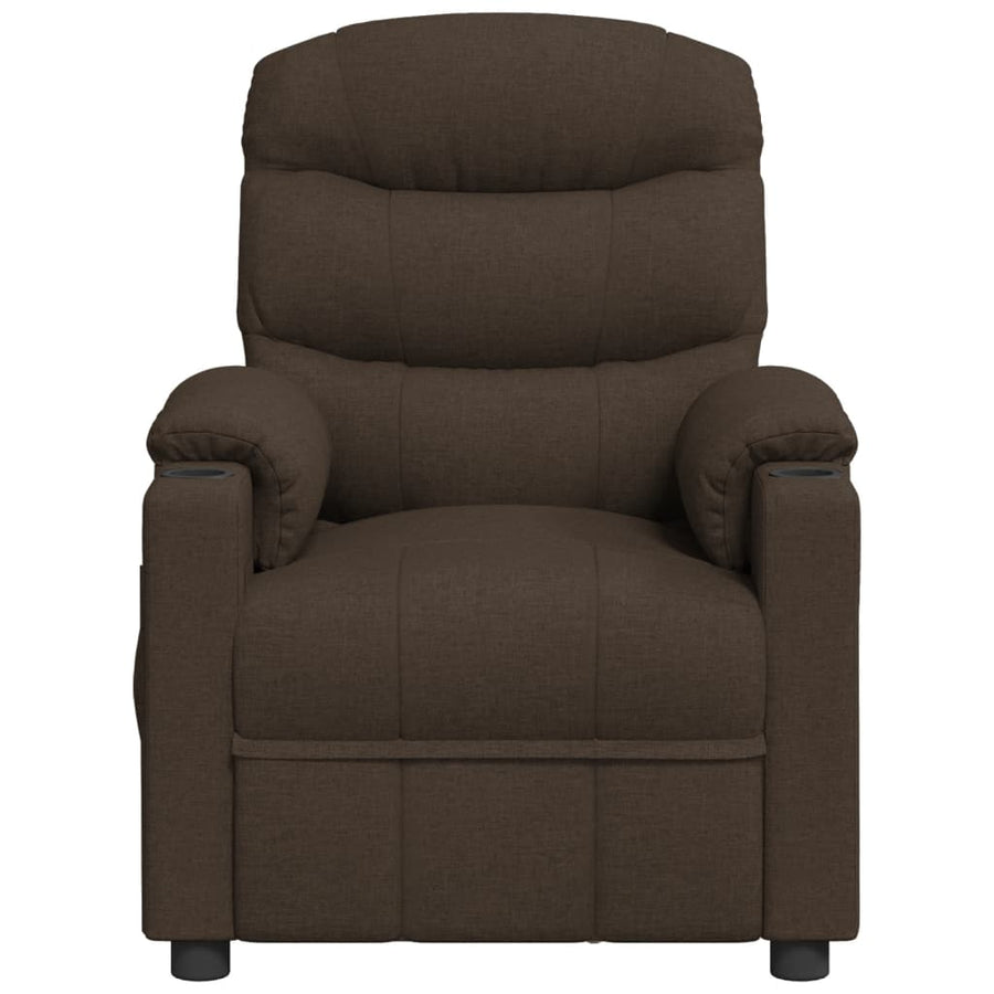 Fauteuil verstelbaar elektrisch stof donkerbruin