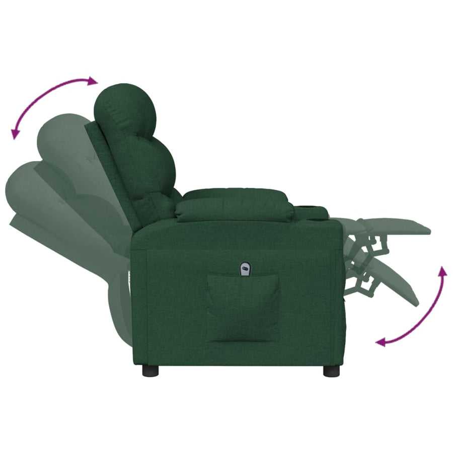 Fauteuil verstelbaar elektrisch stof donkergroen