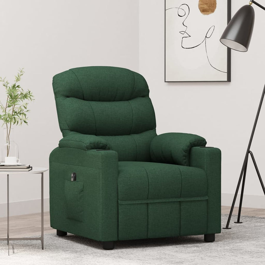 Fauteuil verstelbaar elektrisch stof donkergroen