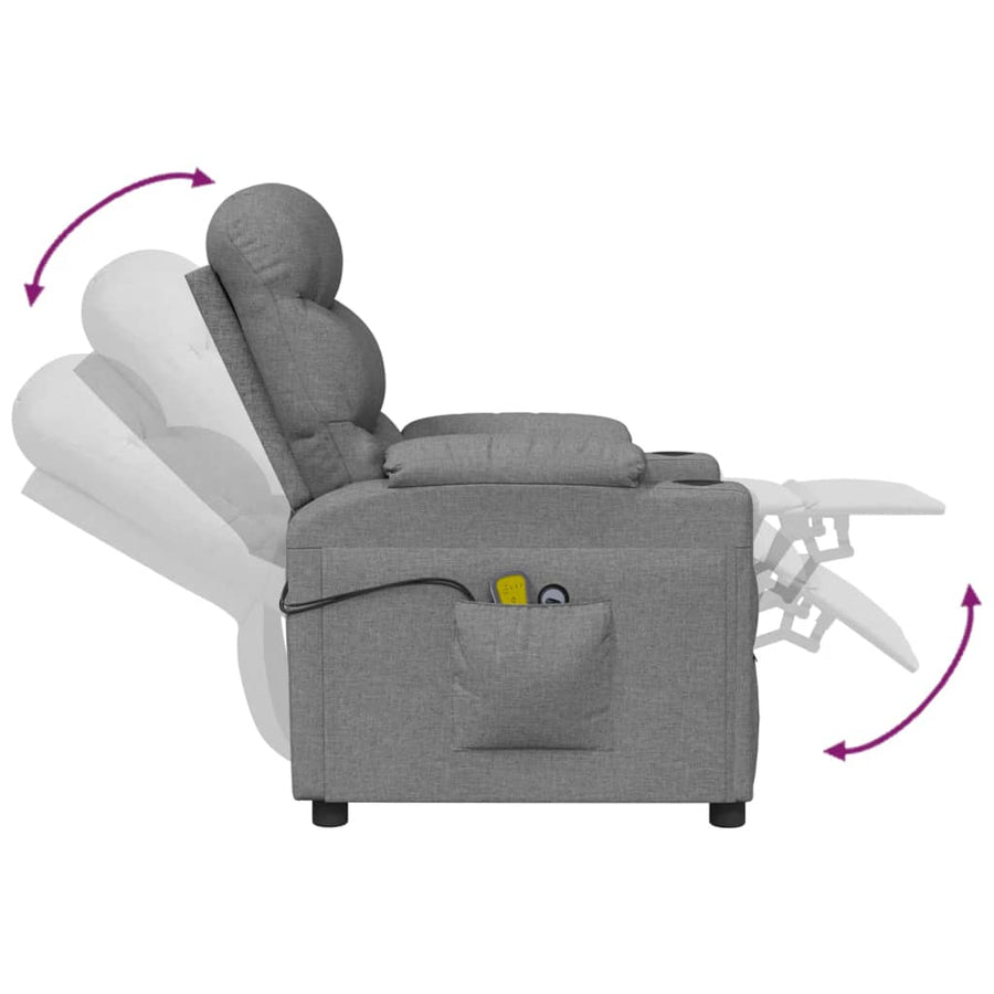 Massagestoel Elektrisch Stof Lichtgrijs