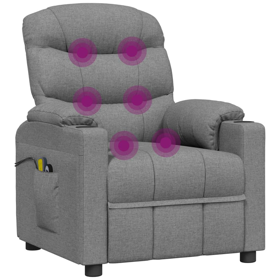 Massagestoel Elektrisch Stof Lichtgrijs