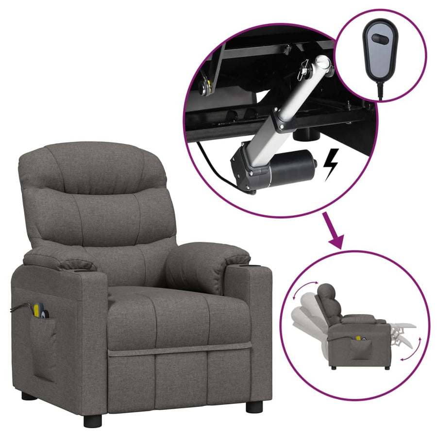 Massagestoel Elektrisch Stof Donkergrijs 1