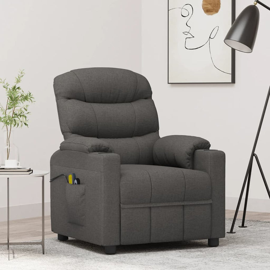 Massagestoel Elektrisch Stof Donkergrijs 1