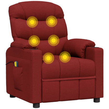 Massagestoel Elektrisch Stof Wijnrood 1