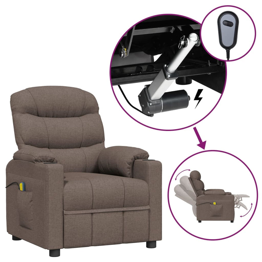 Massagestoel Elektrisch Stof Taupe 1