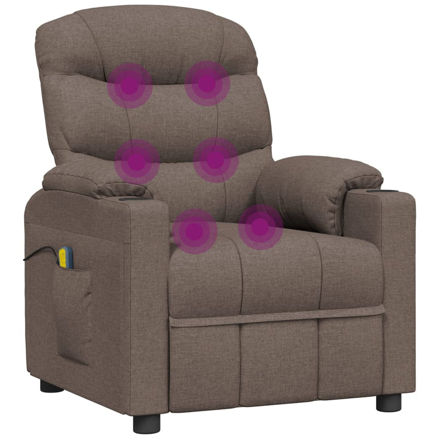 Massagestoel Elektrisch Stof Taupe 1