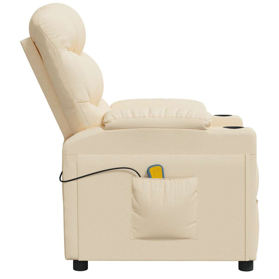 Massagestoel elektrisch stof crèmekleurig