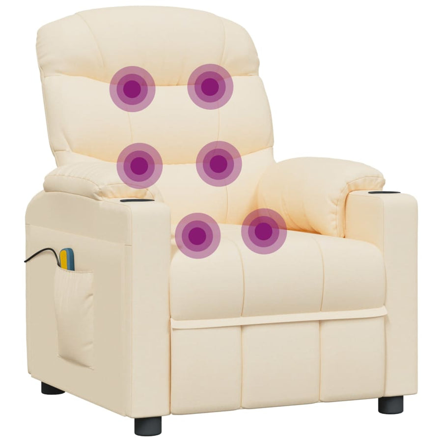Massagestoel elektrisch stof crèmekleurig