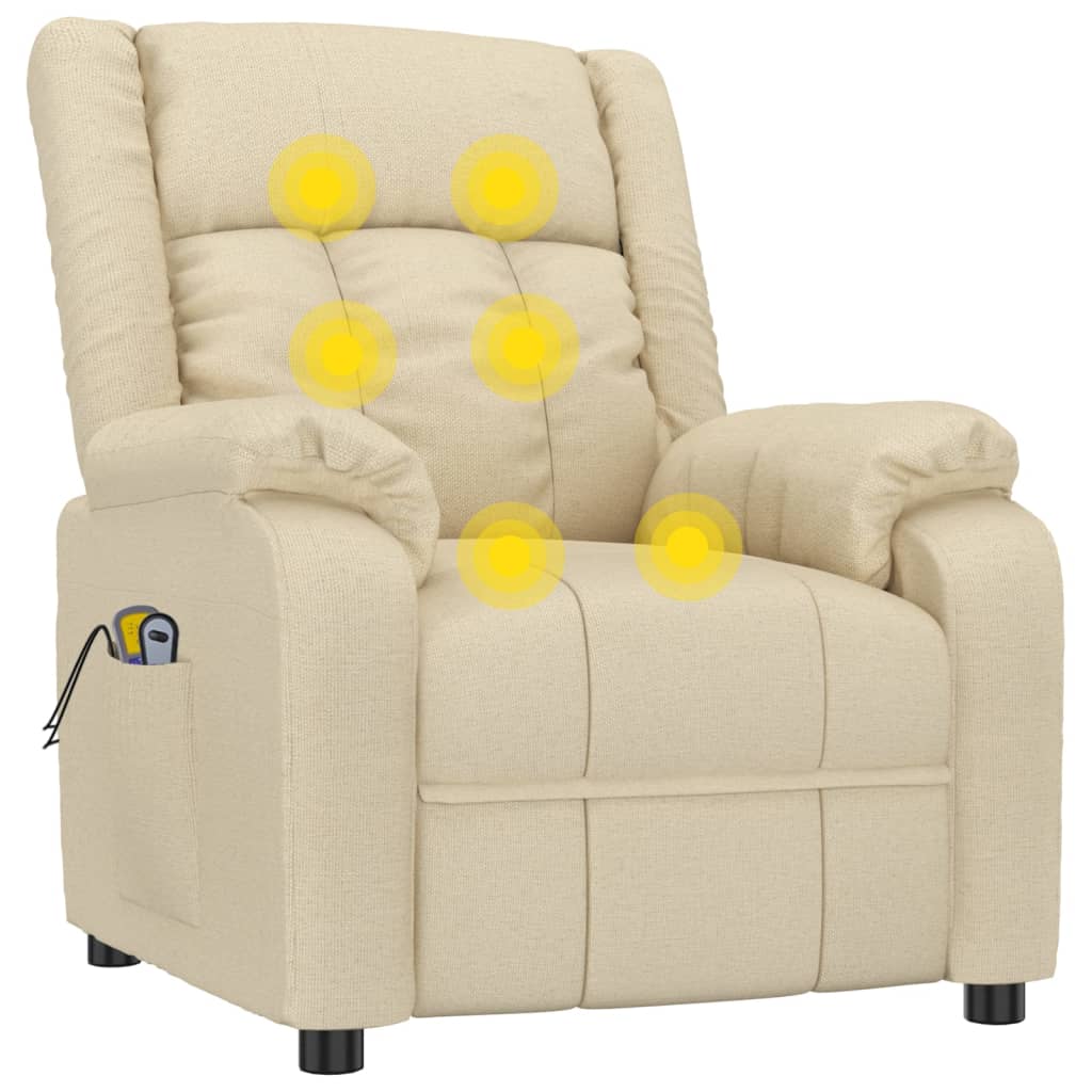 Massagestoel Elektrisch Stof Crèmekleurig
