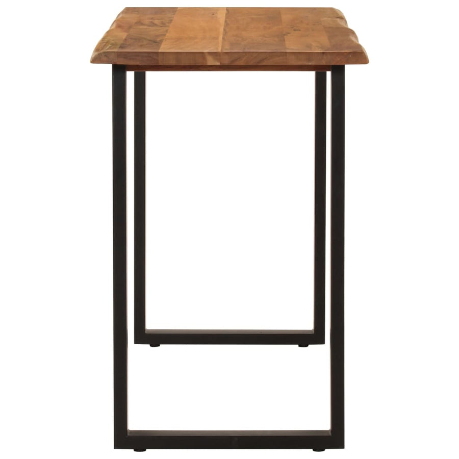 Eettafel 110x50x76 cm massief acaciahout 110 x 50 x 76 cm Zwart
