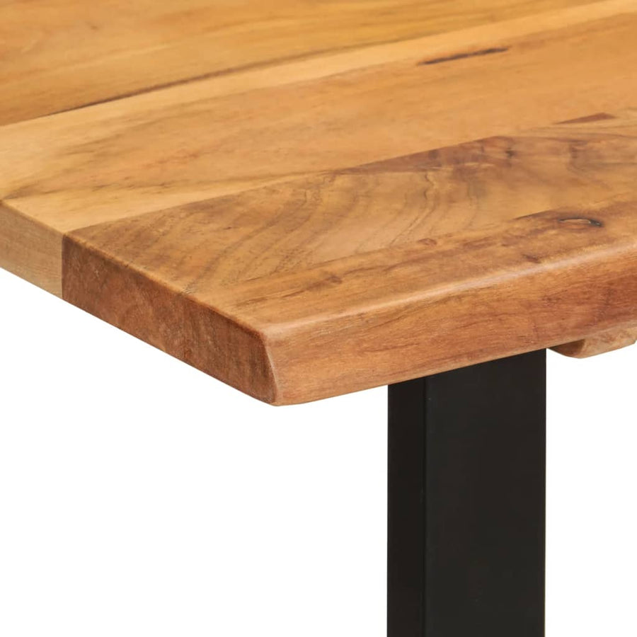 Eettafel 110x50x76 cm massief acaciahout 110 x 50 x 76 cm Zwart