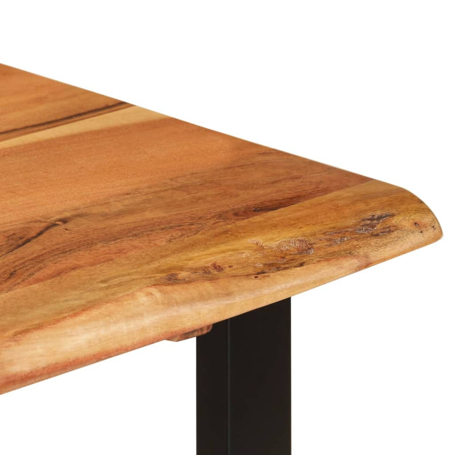 Eettafel 110x50x76 cm massief acaciahout 110 x 50 x 76 cm Zwart