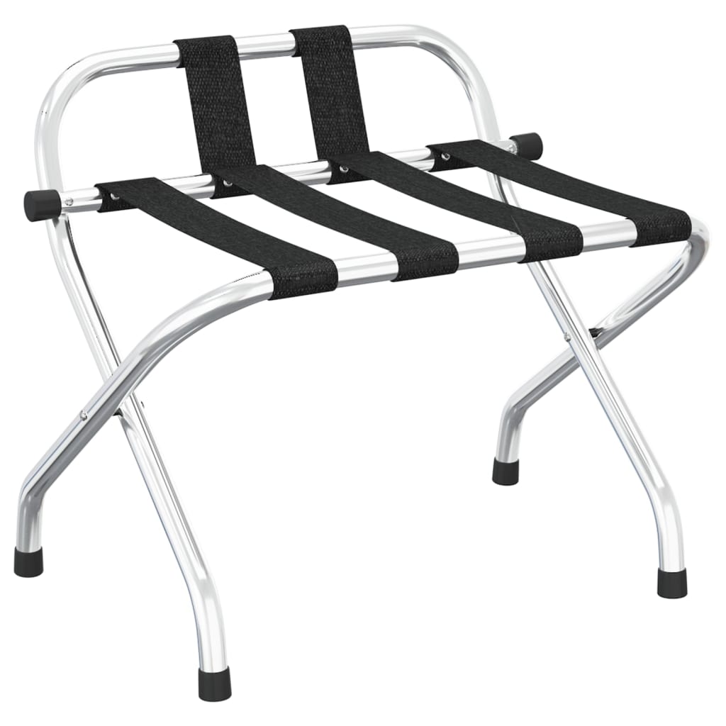Bagagerek Met Rugleuning Kleurig 56 x 39 x 52 cm Zwart en zilver