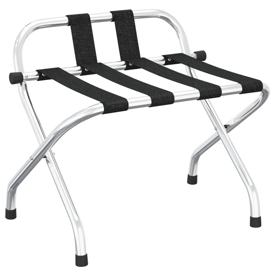 Bagagerek Met Rugleuning Kleurig 56 x 39 x 52 cm Zwart en zilver