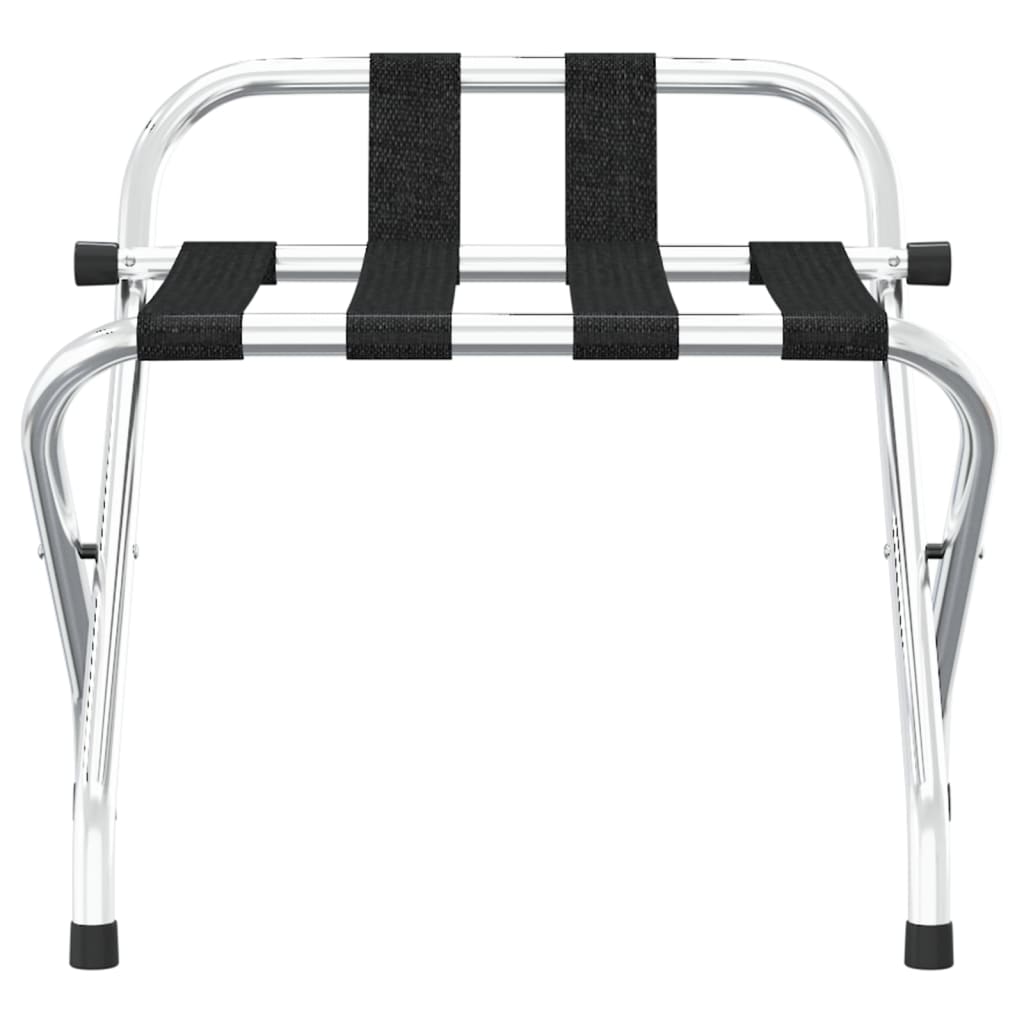 Bagagerek Met Rugleuning Kleurig 56 x 39 x 52 cm Zwart en zilver