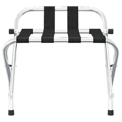 Bagagerek Met Rugleuning Kleurig 56 x 39 x 52 cm Zwart en zilver