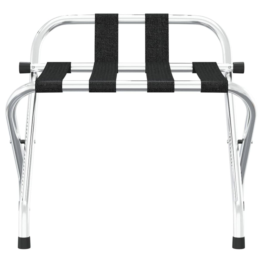 Bagagerek Met Rugleuning Kleurig 56 x 39 x 52 cm Zwart en zilver
