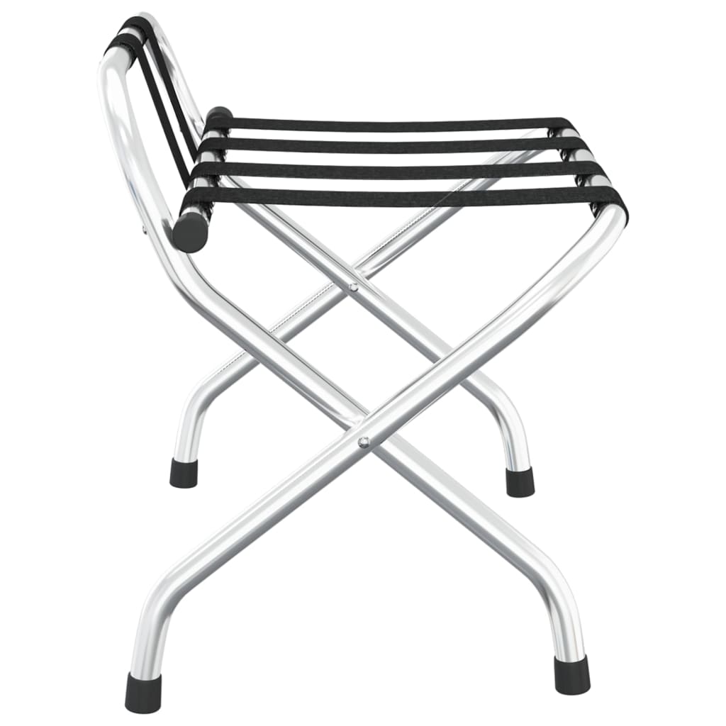 Bagagerek Met Rugleuning Kleurig 56 x 39 x 52 cm Zwart en zilver