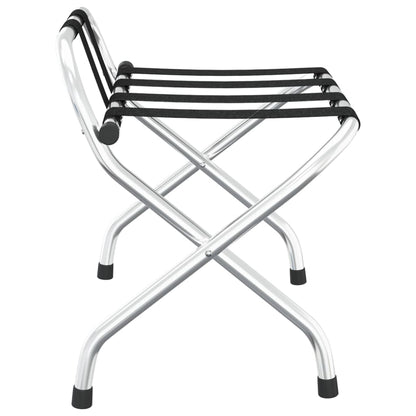 Bagagerek Met Rugleuning Kleurig 56 x 39 x 52 cm Zwart en zilver