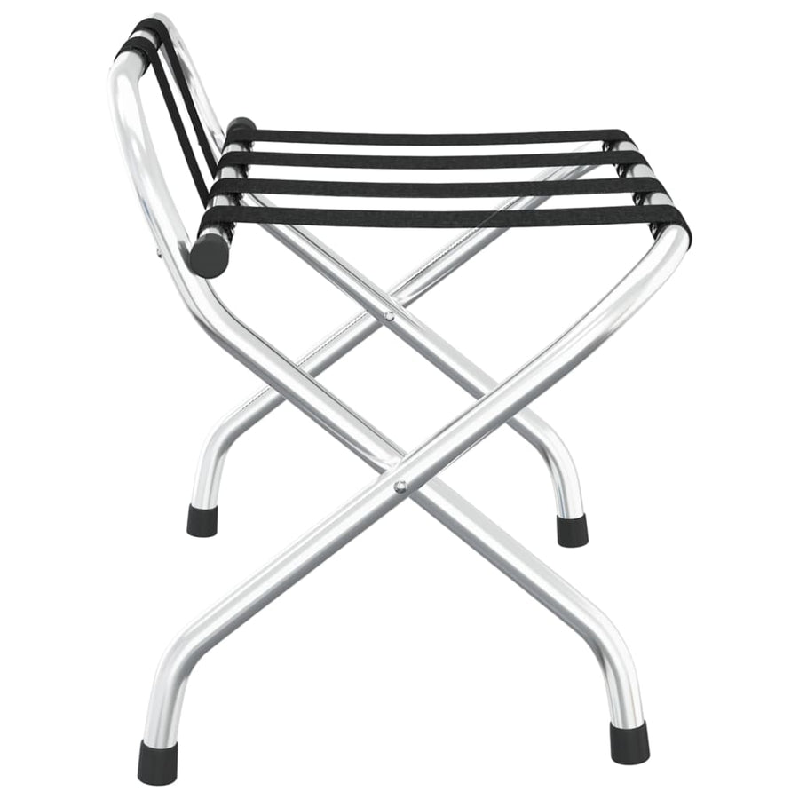 Bagagerek Met Rugleuning Kleurig 56 x 39 x 52 cm Zwart en zilver
