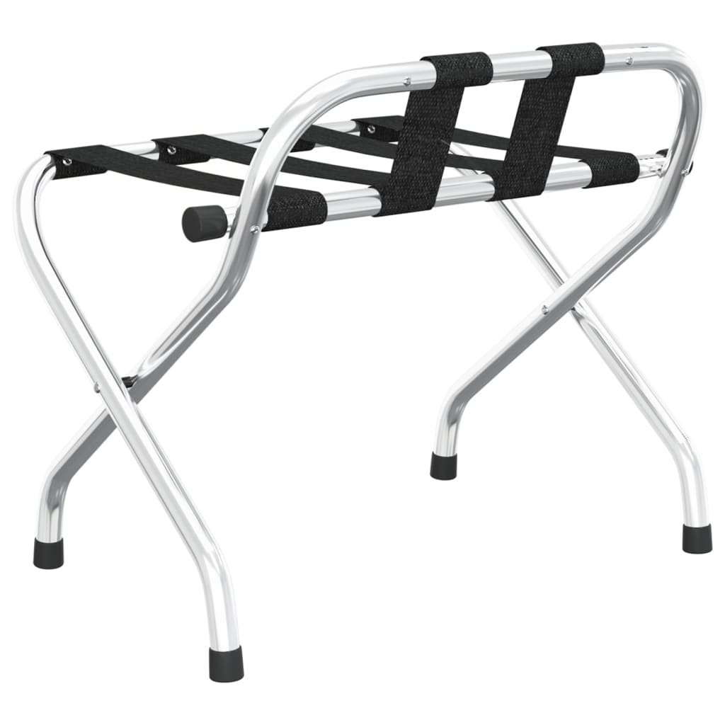 Bagagerek Met Rugleuning Kleurig 56 x 39 x 52 cm Zwart en zilver