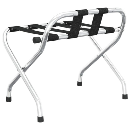 Bagagerek Met Rugleuning Kleurig 56 x 39 x 52 cm Zwart en zilver