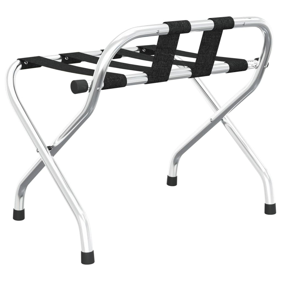 Bagagerek Met Rugleuning Kleurig 56 x 39 x 52 cm Zwart en zilver