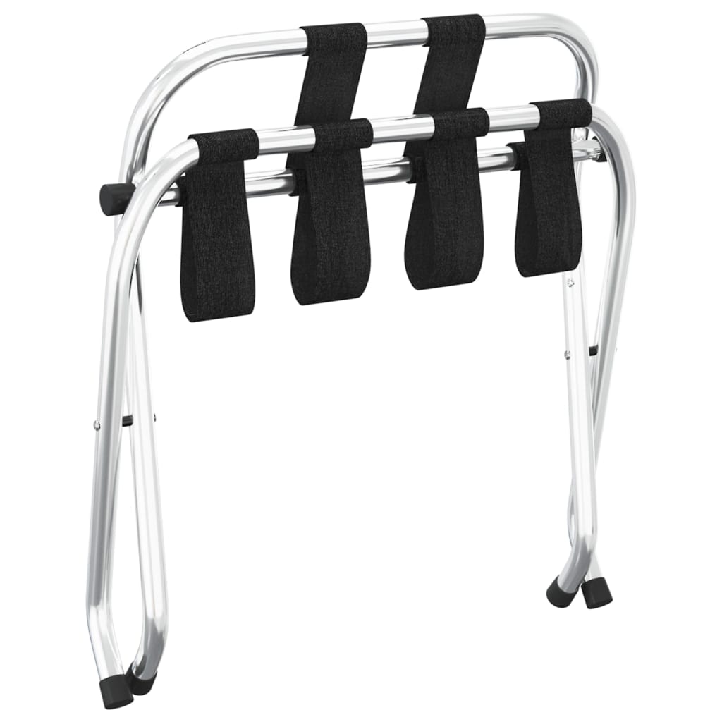 Bagagerek Met Rugleuning Kleurig 56 x 39 x 52 cm Zwart en zilver
