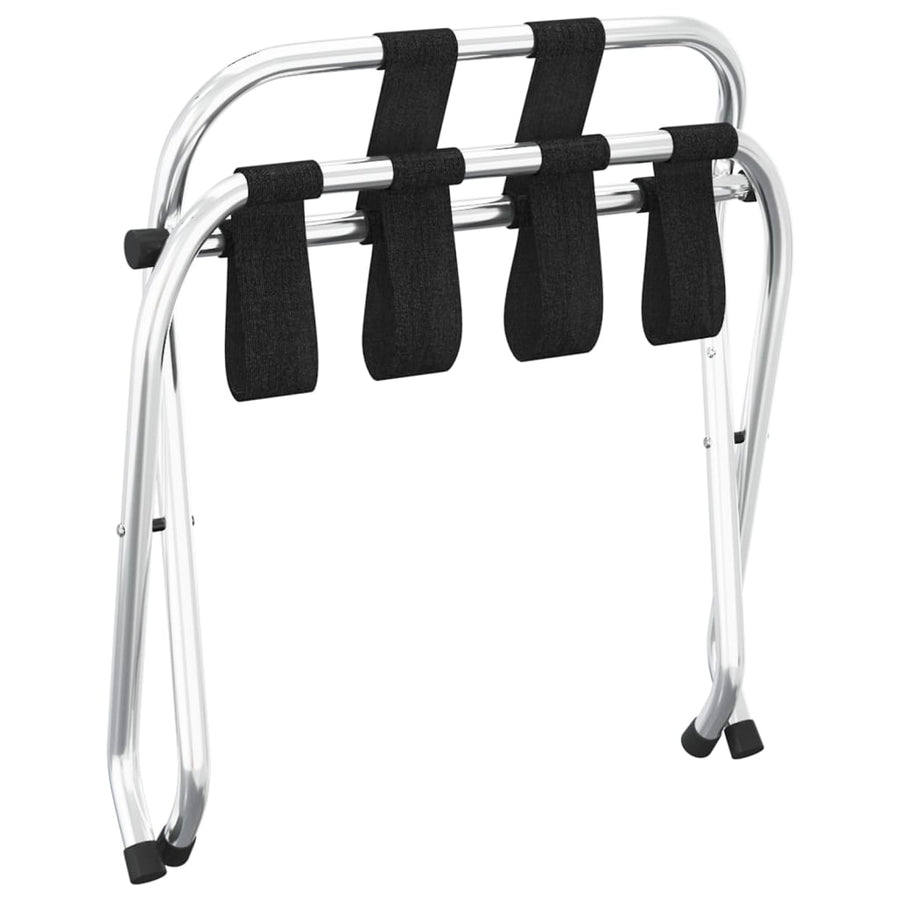 Bagagerek Met Rugleuning Kleurig 56 x 39 x 52 cm Zwart en zilver