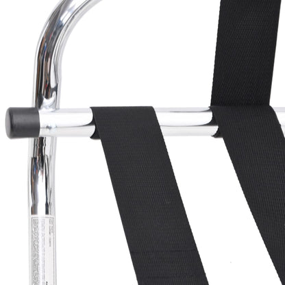 Bagagerek Met Rugleuning Kleurig 56 x 39 x 52 cm Zwart en zilver