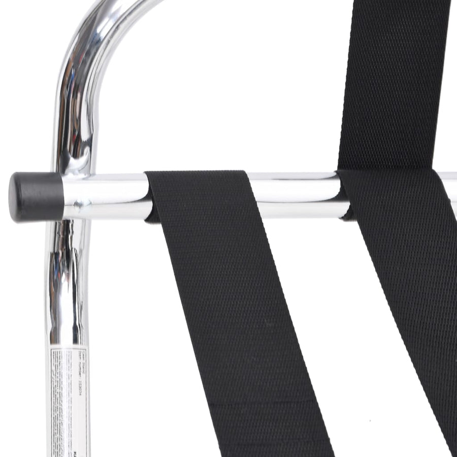 Bagagerek Met Rugleuning Kleurig 56 x 39 x 52 cm Zwart en zilver